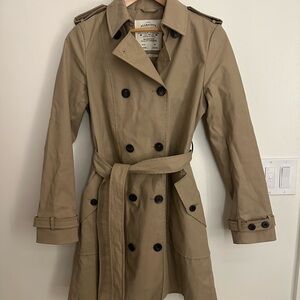 All Saints Beige Double-Breasted Trench Coat